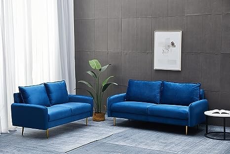 Inara Velvet 2- Seater Sofa Set Modern Sofa & Loveseat - Image 13