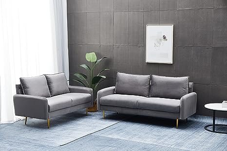 Inara Velvet 2- Seater Sofa Set Modern Sofa & Loveseat - Image 38