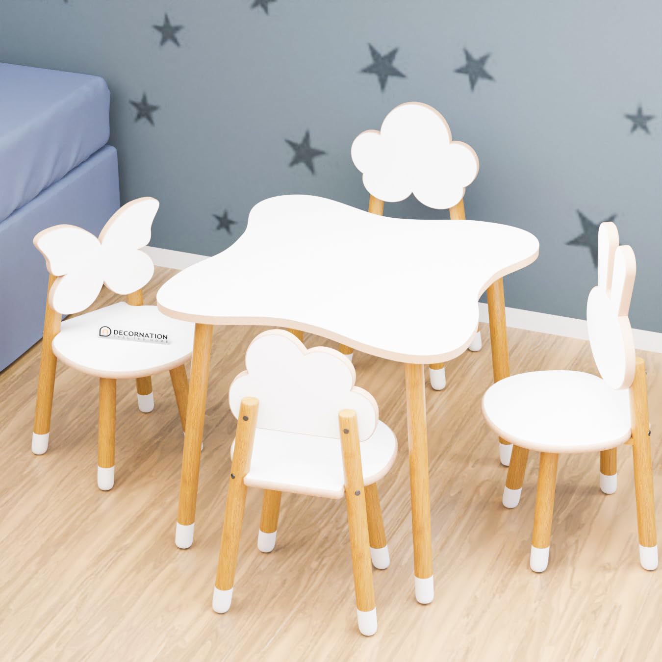 Kids Table Chair Set – Cloud Bunny Design