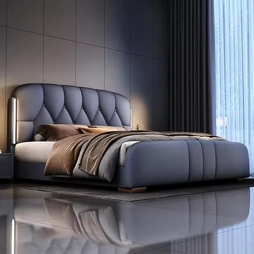 Bellano Luxury Faux Nappa Leather Modern Upholstered Platform Bed