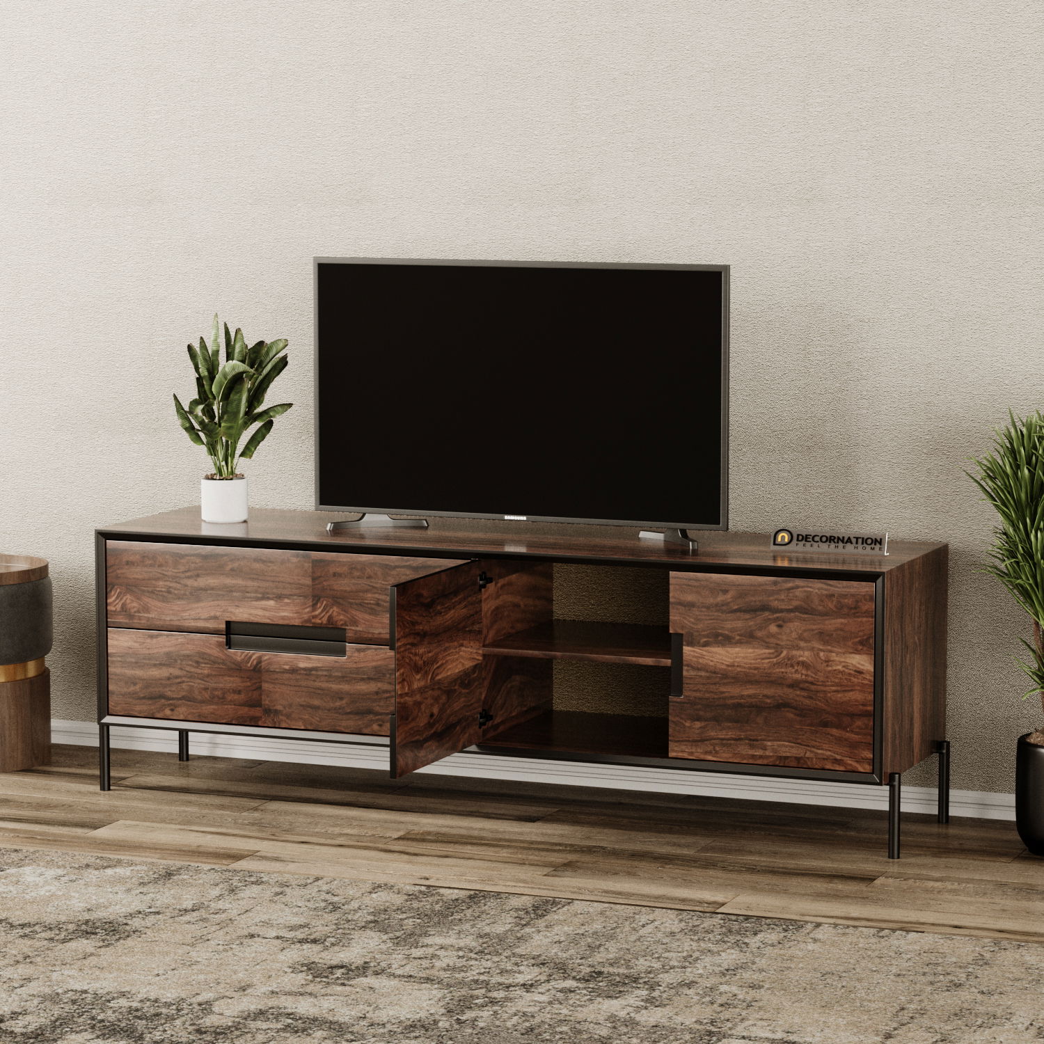 Rustic-wooden-TV-cabinet
