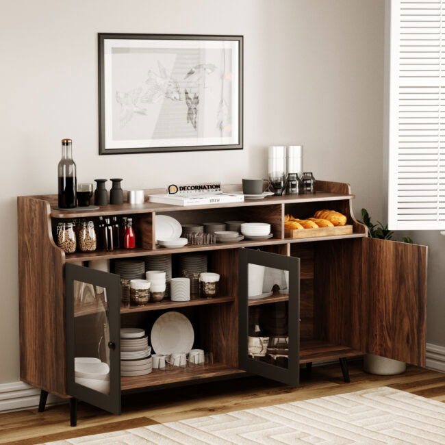 Stylish-kitchen-cupboard-with-shelves